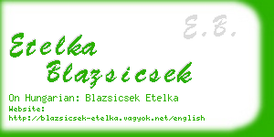 etelka blazsicsek business card